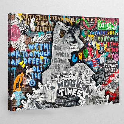 Chaplin Graffiti Canvas - Luxury Art Canvas