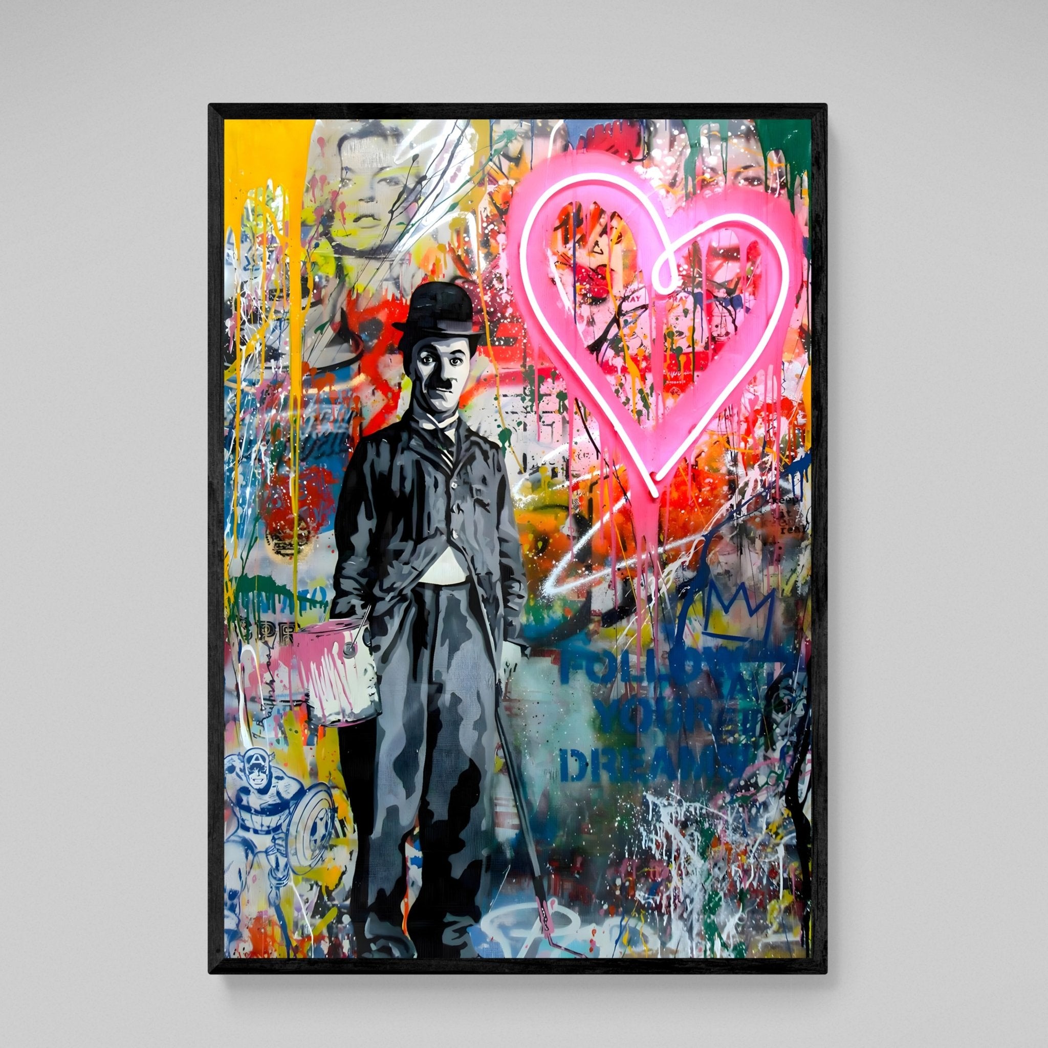 Chaplin Graffiti Wall Art - Luxury Art Canvas