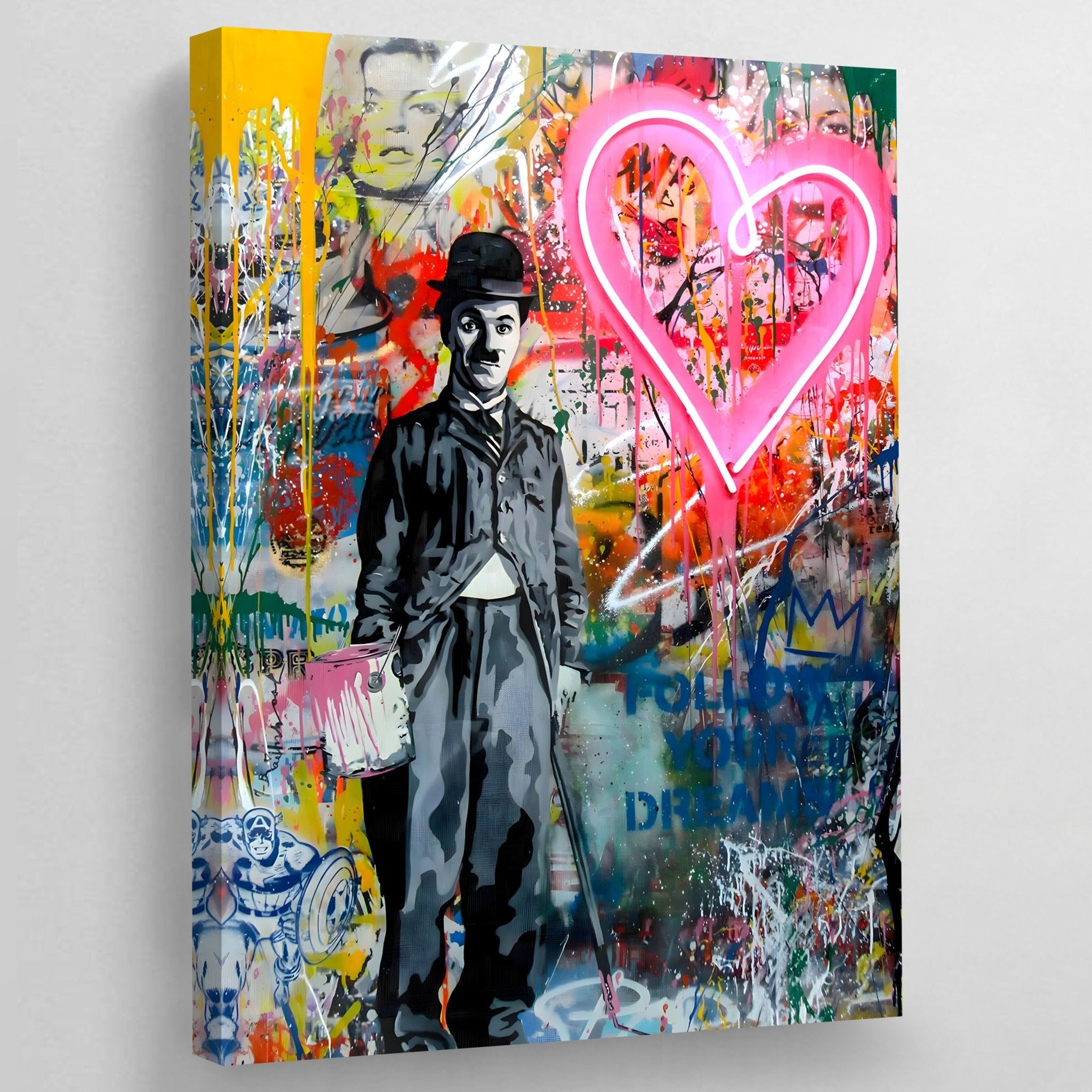 Chaplin Graffiti Wall Art - Luxury Art Canvas