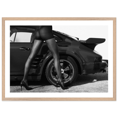 Chic Vintage Porsche Black and White Wall Art - Luxury Art Canvas