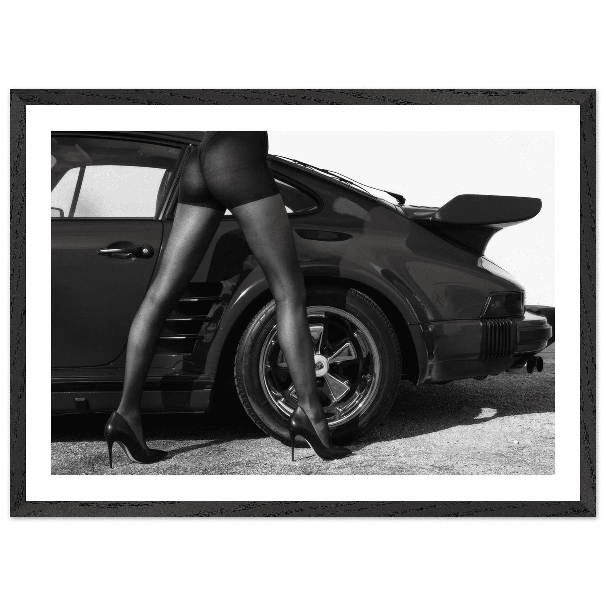 Chic Vintage Porsche Black and White Wall Art - Luxury Art Canvas
