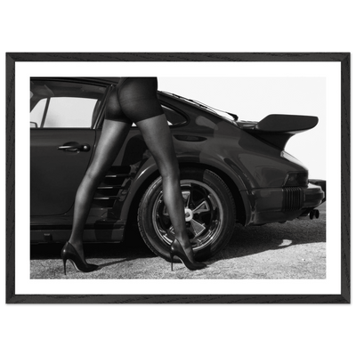 Chic Vintage Porsche Black and White Wall Art - Luxury Art Canvas