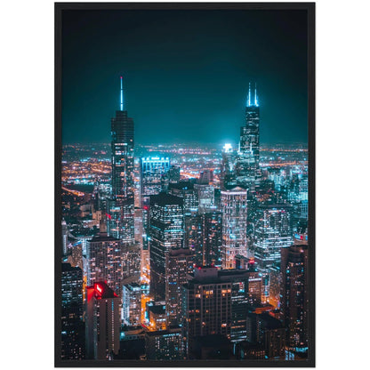 Chicago Skyline at Night Wall Art - Luxury Art Canvas