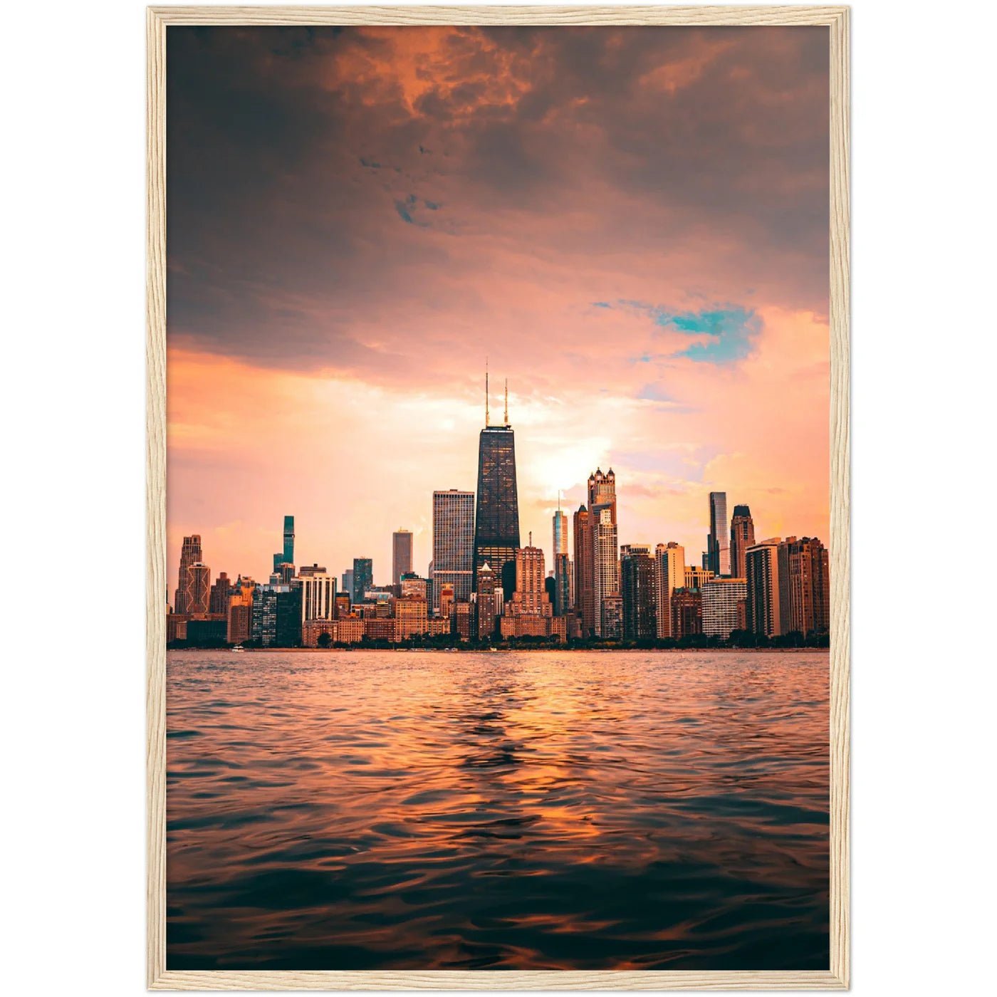 Chicago Skyline Sunrise Wall Art - Luxury Art Canvas