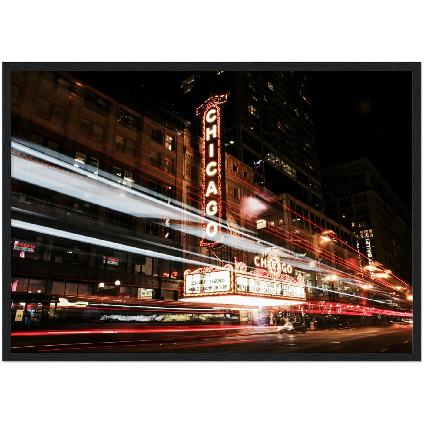 Chicago Theatre at Night Wall Art - Luxury Art Canvas