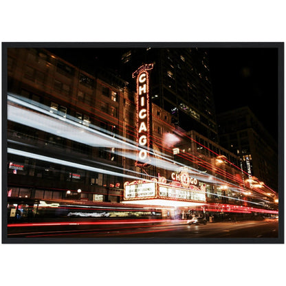 Chicago Theatre at Night Wall Art - Luxury Art Canvas