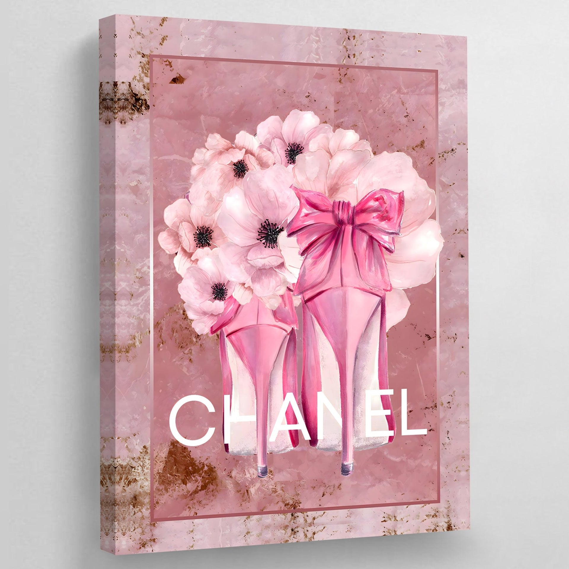 Classic Pink Chanel Wall Art | Luxury Art Canvas for Artwork Free Printable Chanel Wall Art