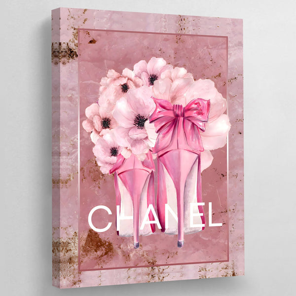 や*ー様 LV×CHANEL おしゃれ絵画 classic-pink-chanel-wall-art-