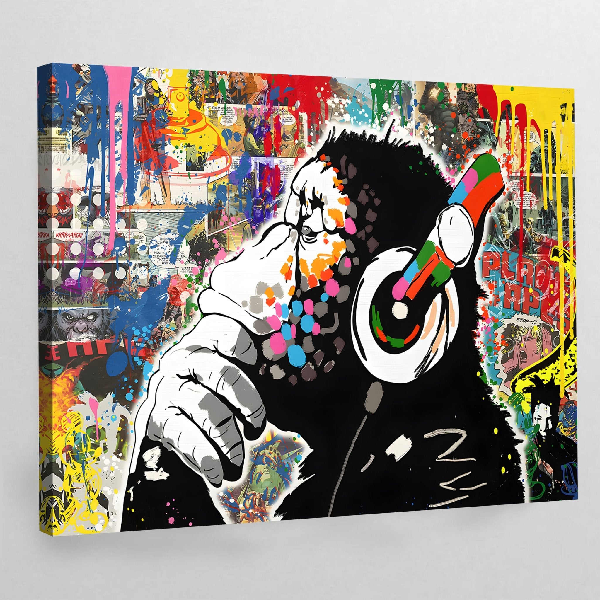 Colorful Banksy Wall Art - Luxury Art Canvas