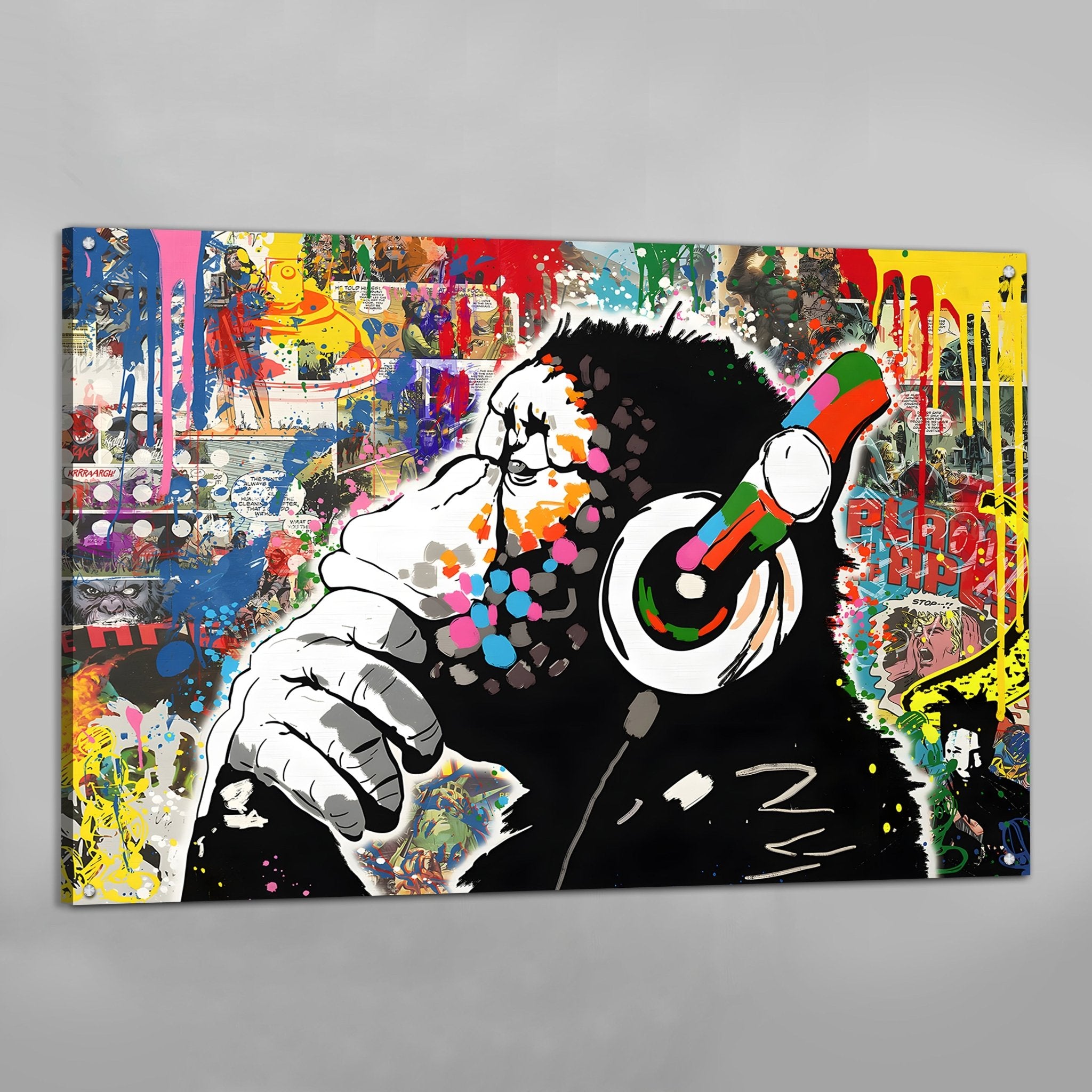 Colorful Banksy Wall Art - Luxury Art Canvas