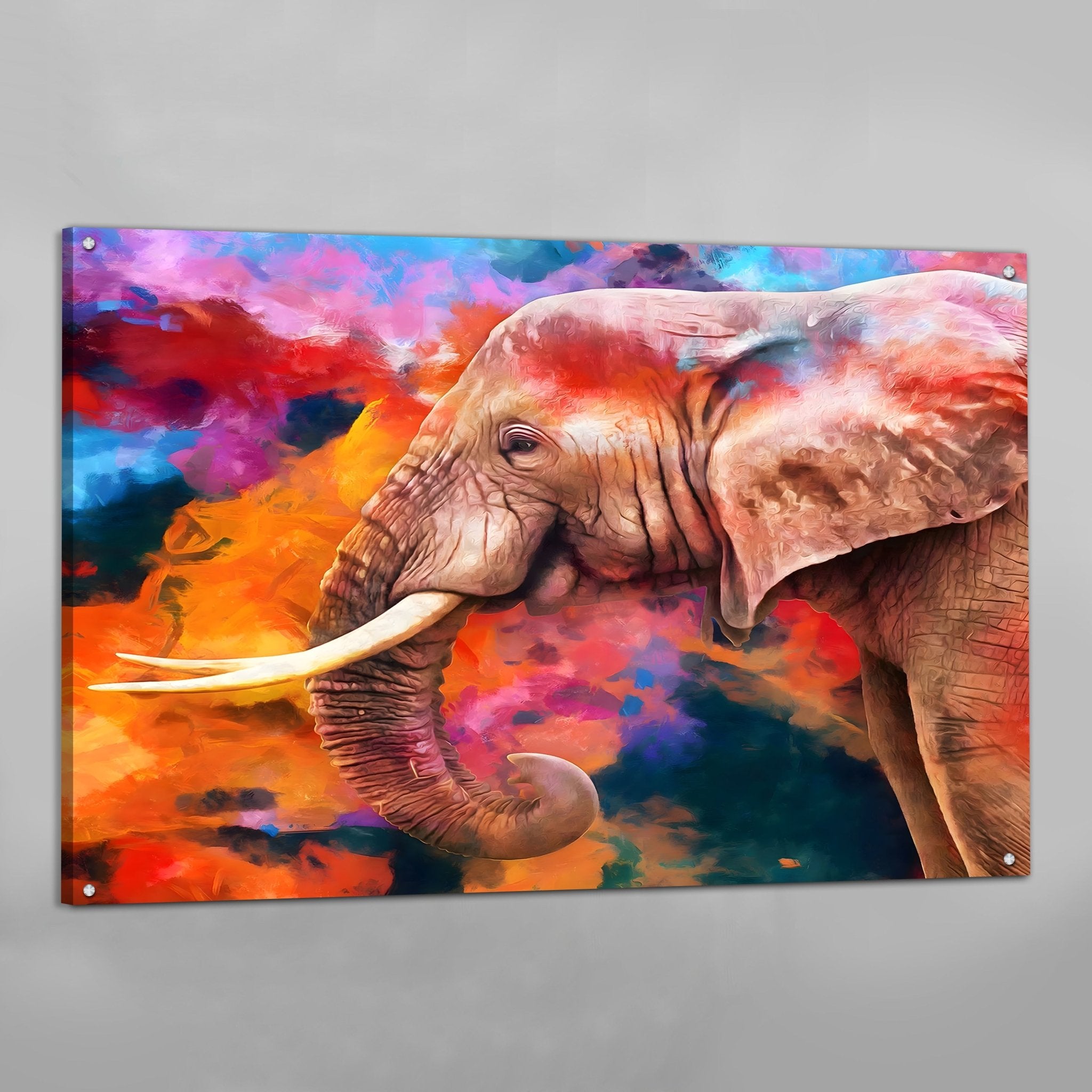 Colorful Elephant Canvas Wall Art - Luxury Art Canvas