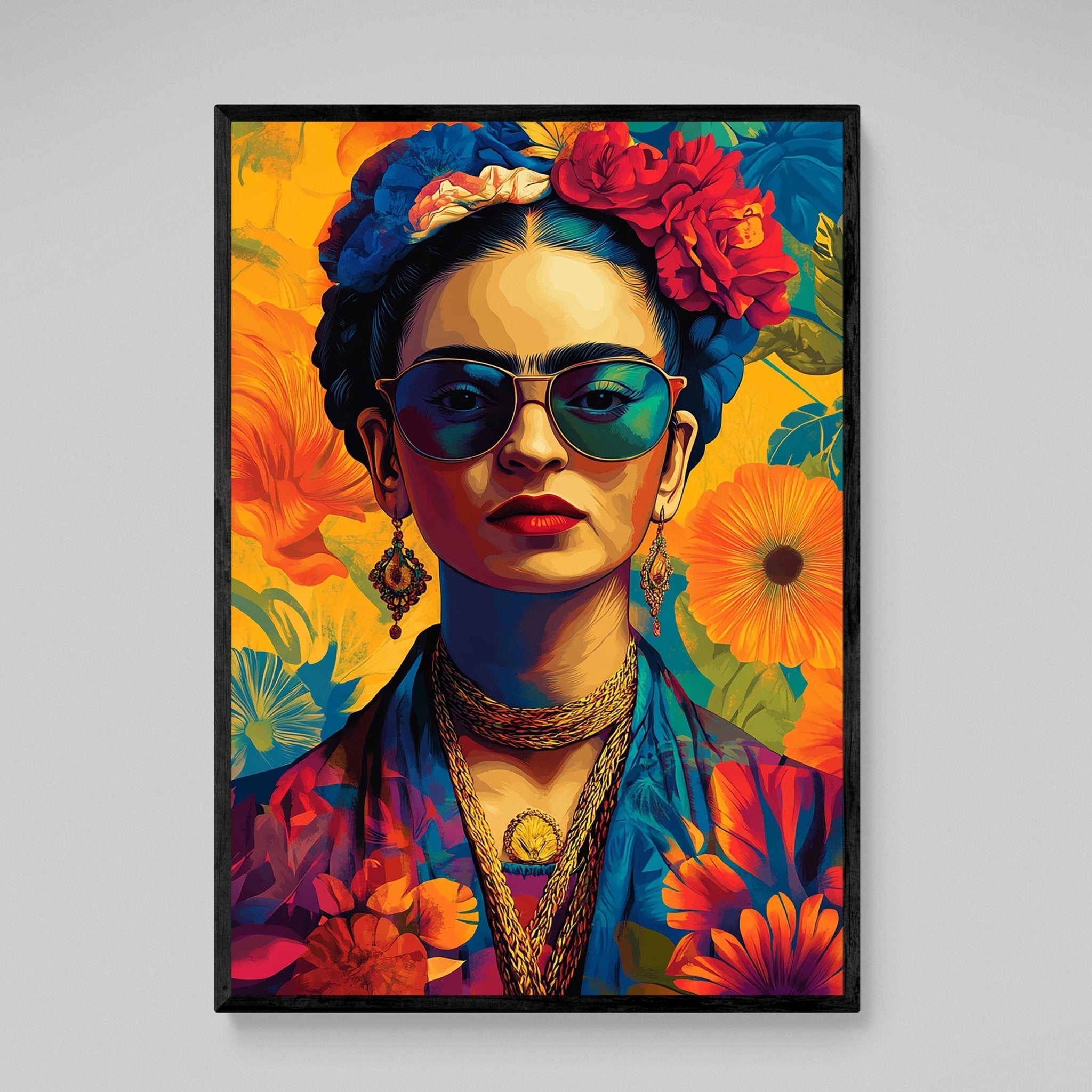 Colorful Frida Kahlo Canvas Art - Luxury Art Canvas