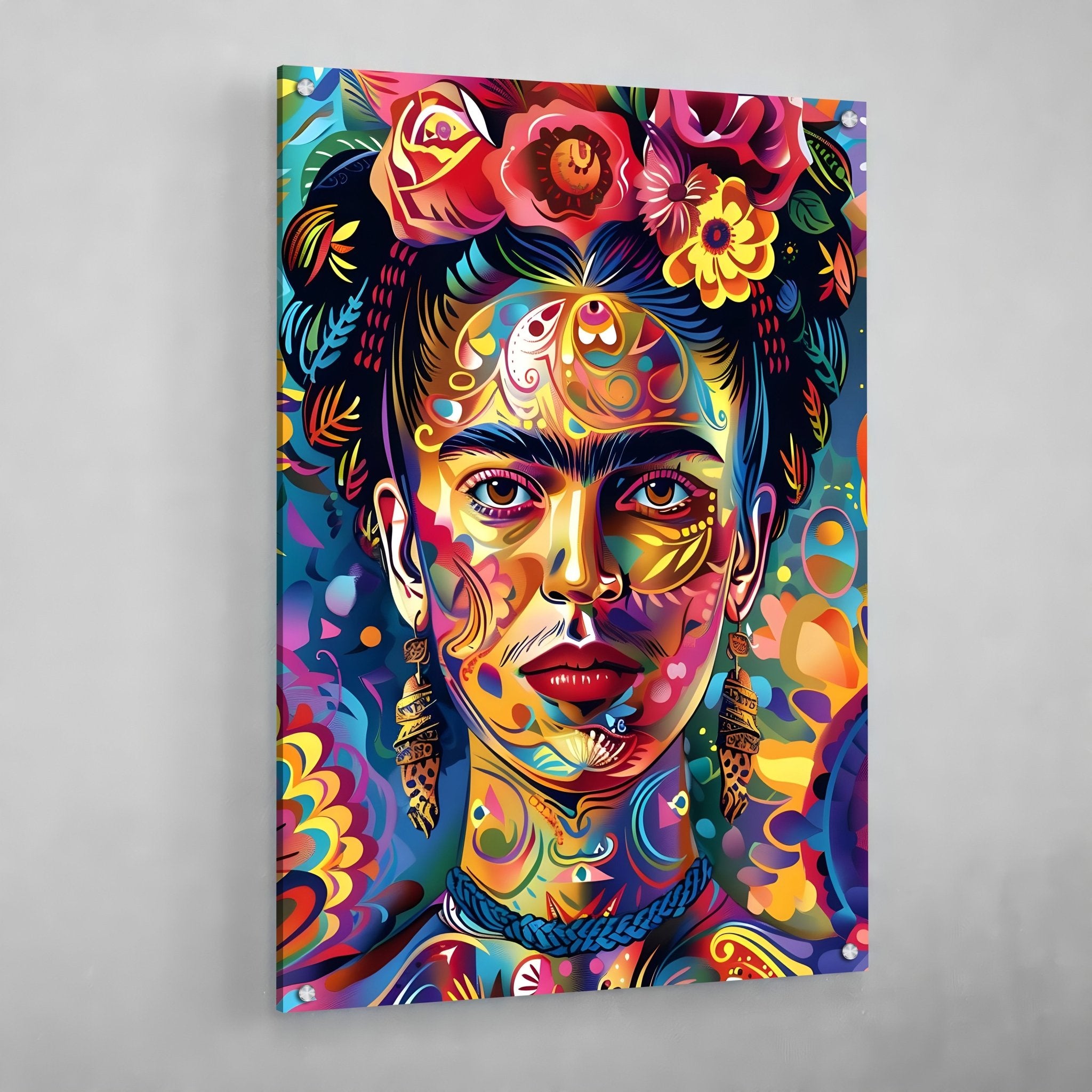 Colorful Frida Kahlo Wall Art - Luxury Art Canvas