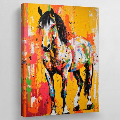 Colorful Graffiti Horse Canvas Wall Art - Luxury Art Canvas