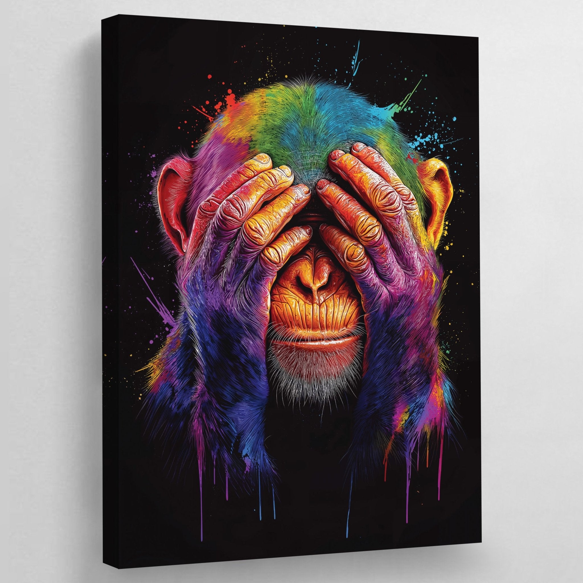 Colorful Pop Art Monkey Wall Art - Luxury Art Canvas