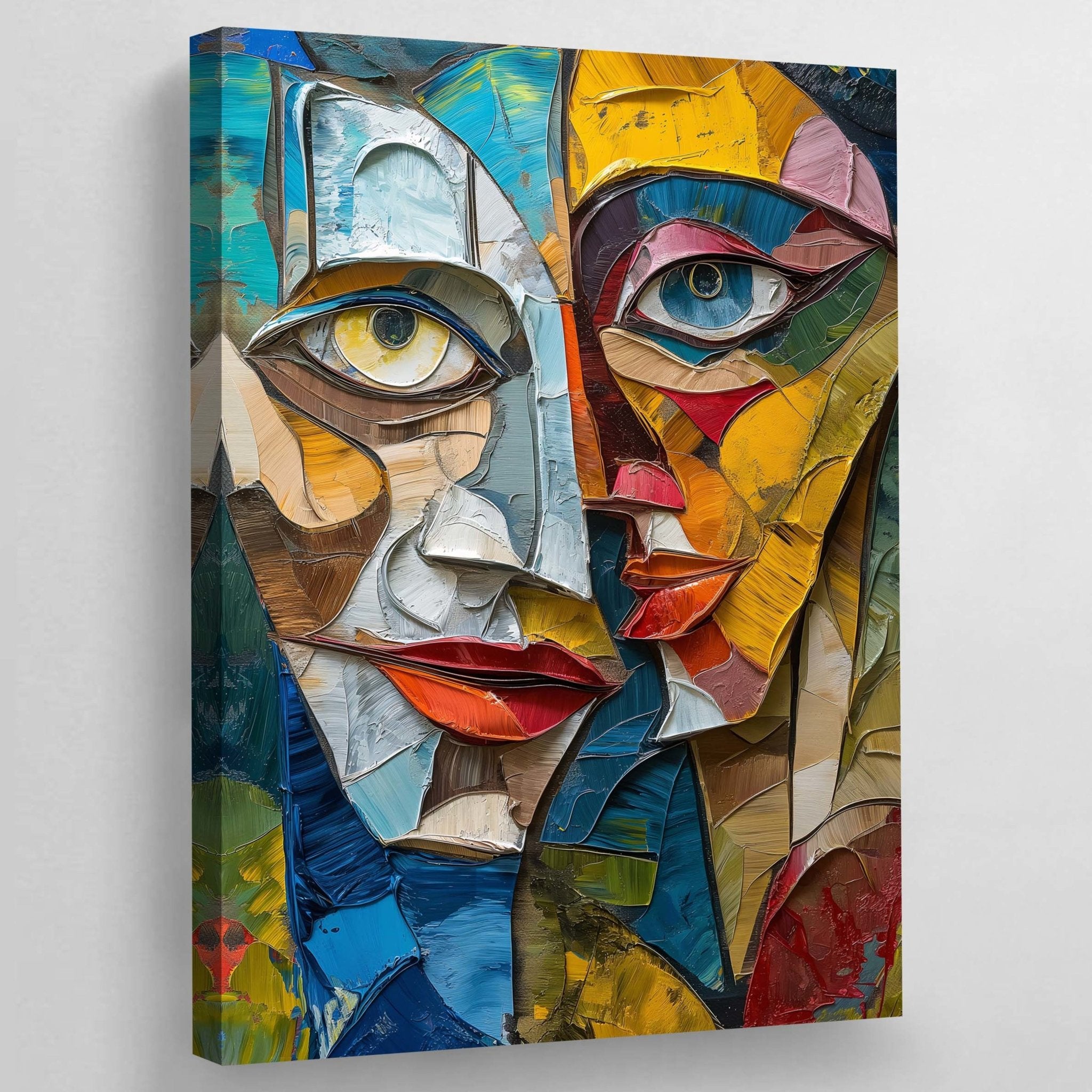 Couple Portrait Cubism Wall Art - Luxury Art Canvas
