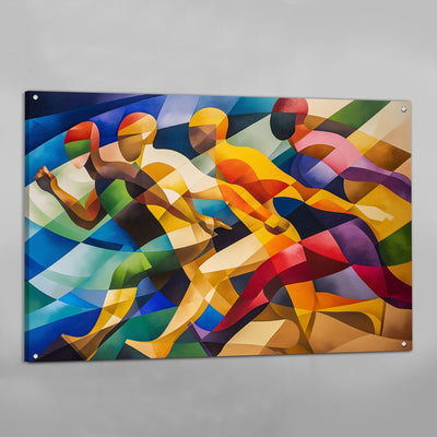 Dancing Figures Cubism Canvas Wall Art - Luxury Art Canvas