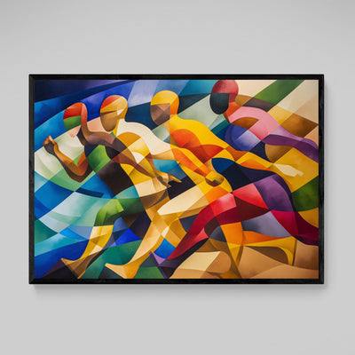 Dancing Figures Cubism Canvas Wall Art - Luxury Art Canvas