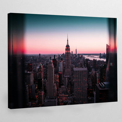Empire State Building Sunset New York Wall Art - Luxury Art Canvas