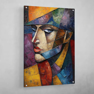Female Portrait Cubism Wall Art - Luxury Art Canvas