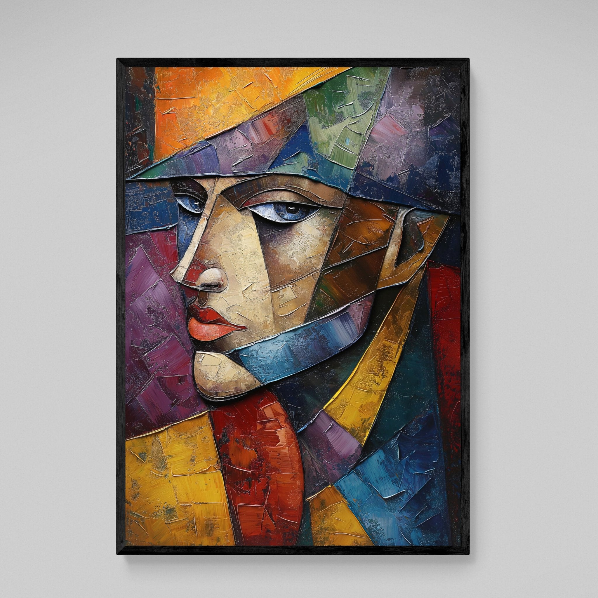 Female Portrait Cubism Wall Art - Luxury Art Canvas
