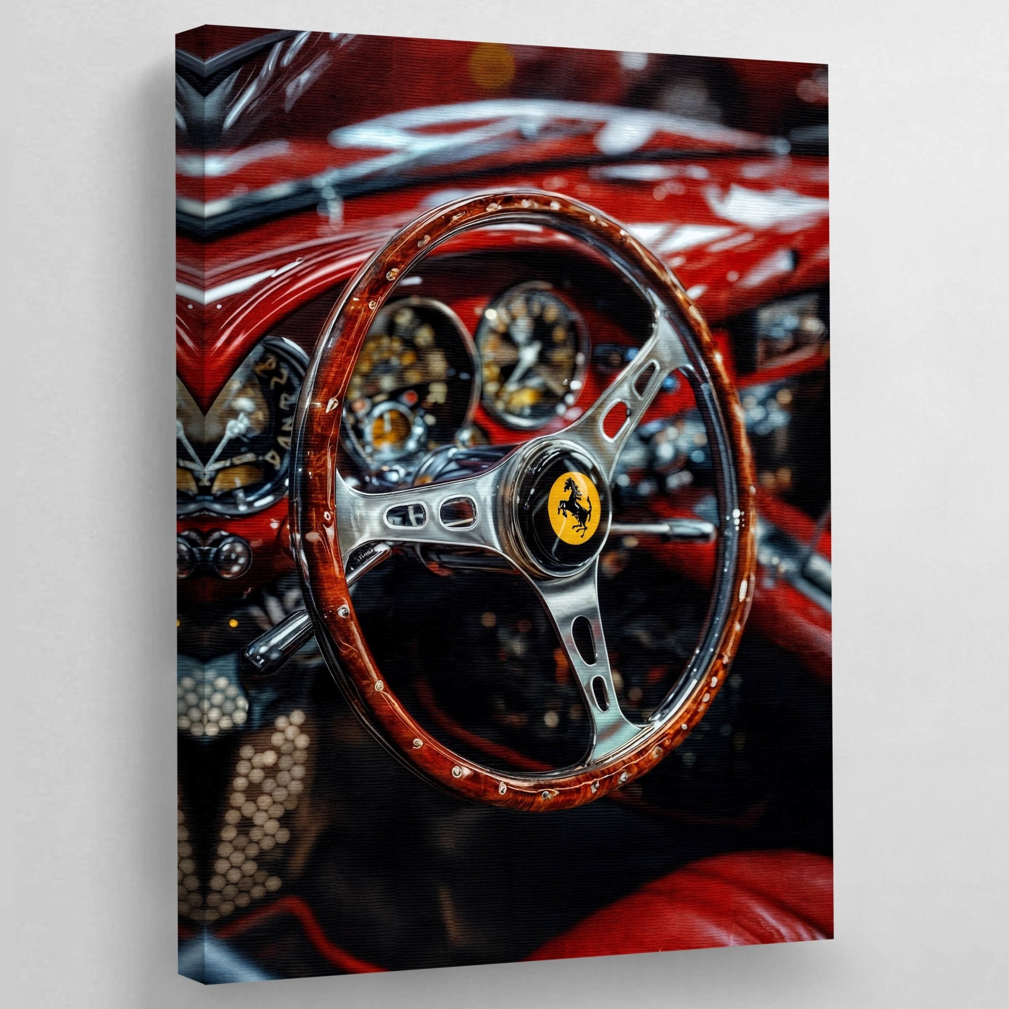 Red Car Interior Wall Art - Luxury Art Canvas