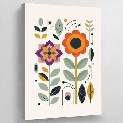 Floral Illustration Scandinavian Wall Art - Luxury Art Canvas