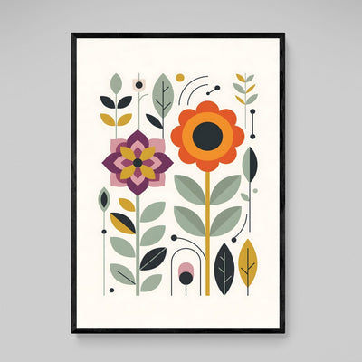 Floral Illustration Scandinavian Wall Art - Luxury Art Canvas