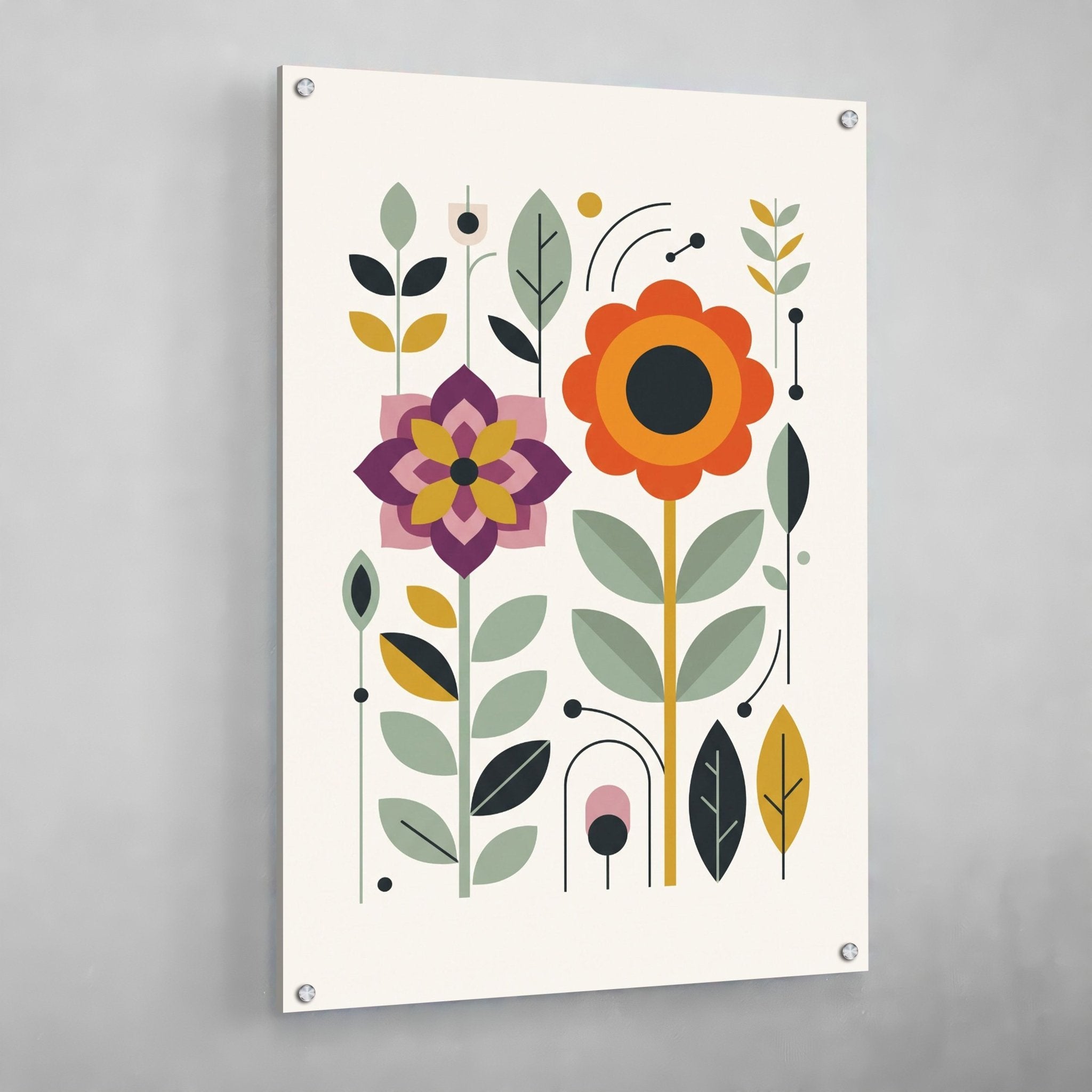 Floral Illustration Scandinavian Wall Art - Luxury Art Canvas