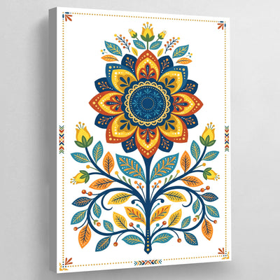 Floral Mandala Scandinavian Wall Art - Luxury Art Canvas