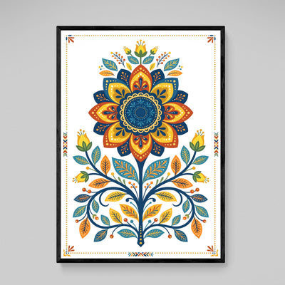 Floral Mandala Scandinavian Wall Art - Luxury Art Canvas