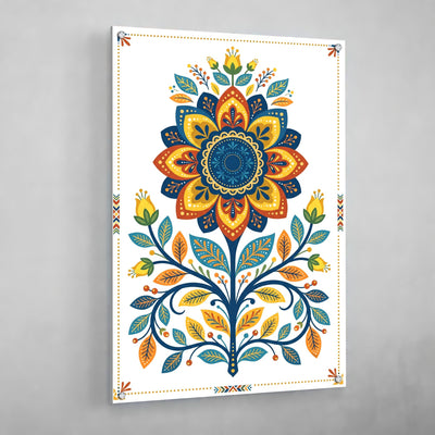 Floral Mandala Scandinavian Wall Art - Luxury Art Canvas