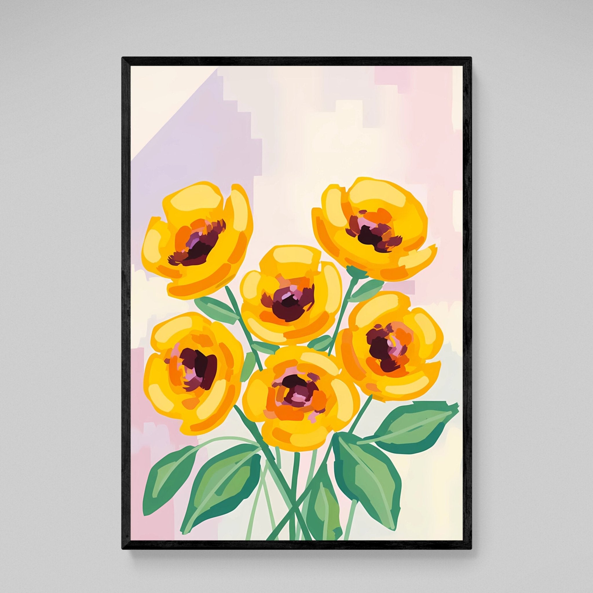 Flowers Abstract Canvas - Luxury Art Canvas
