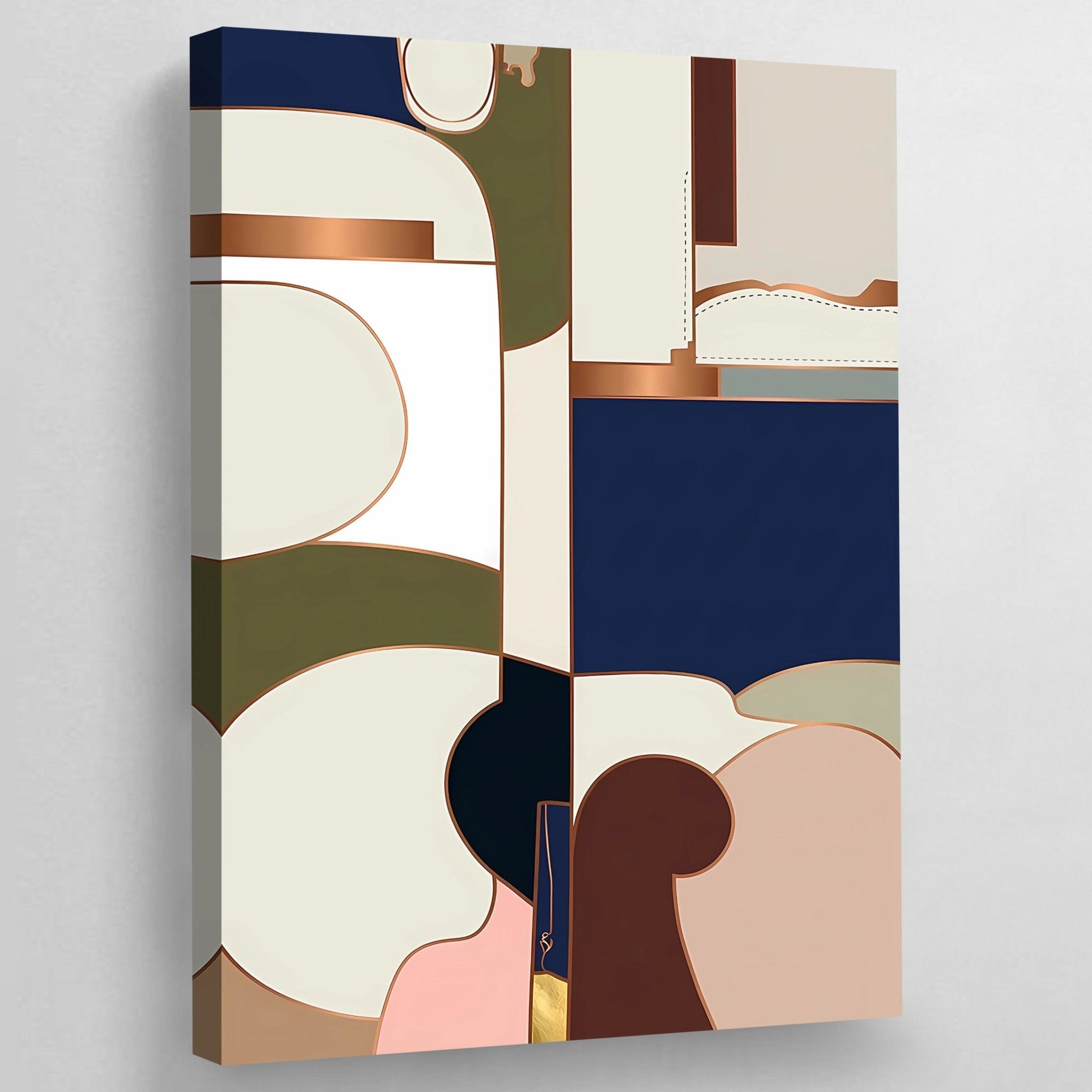 Geometric Block Design Abstract Wall Art - Luxury Art Canvas