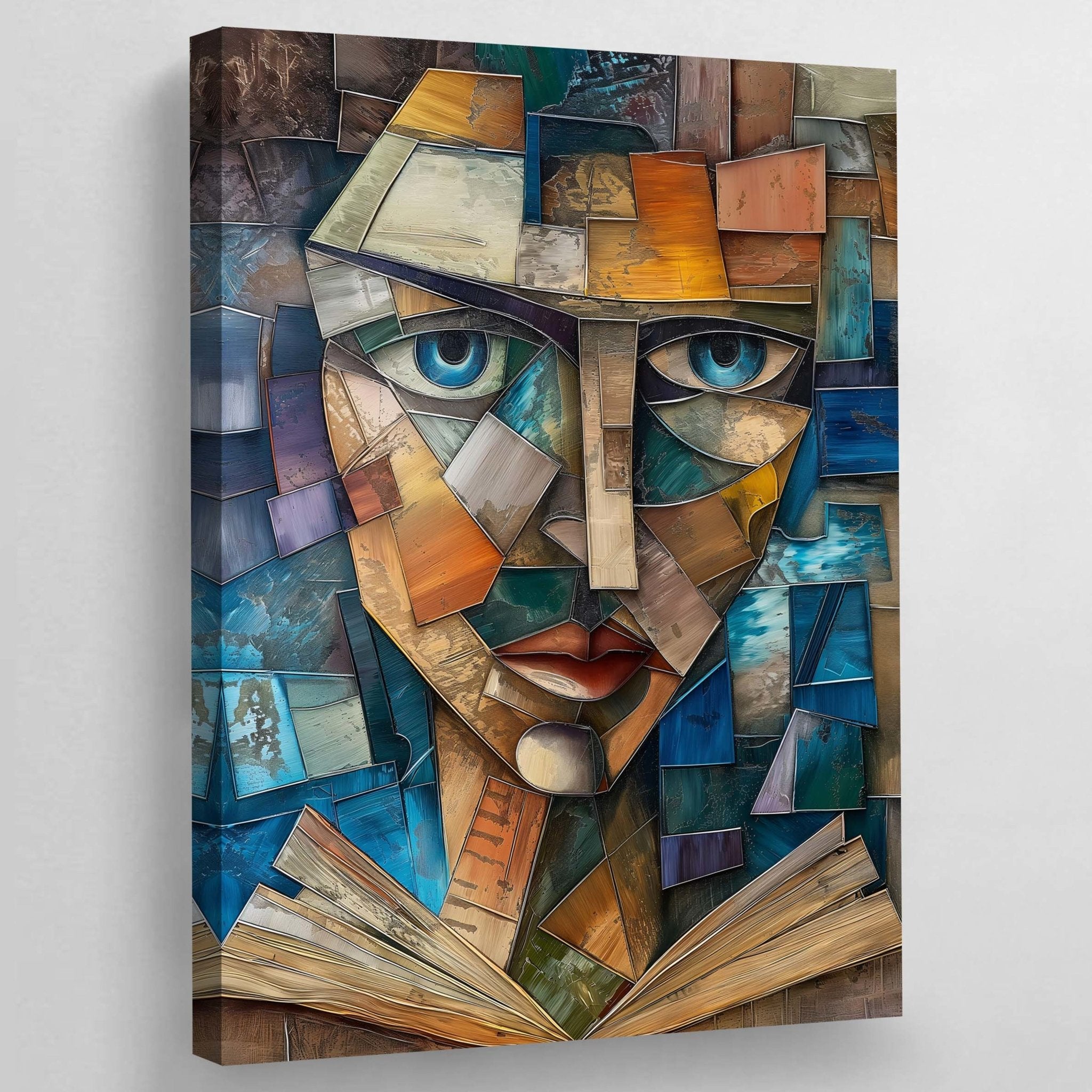 Geometric Face Cubism Wall Art - Luxury Art Canvas