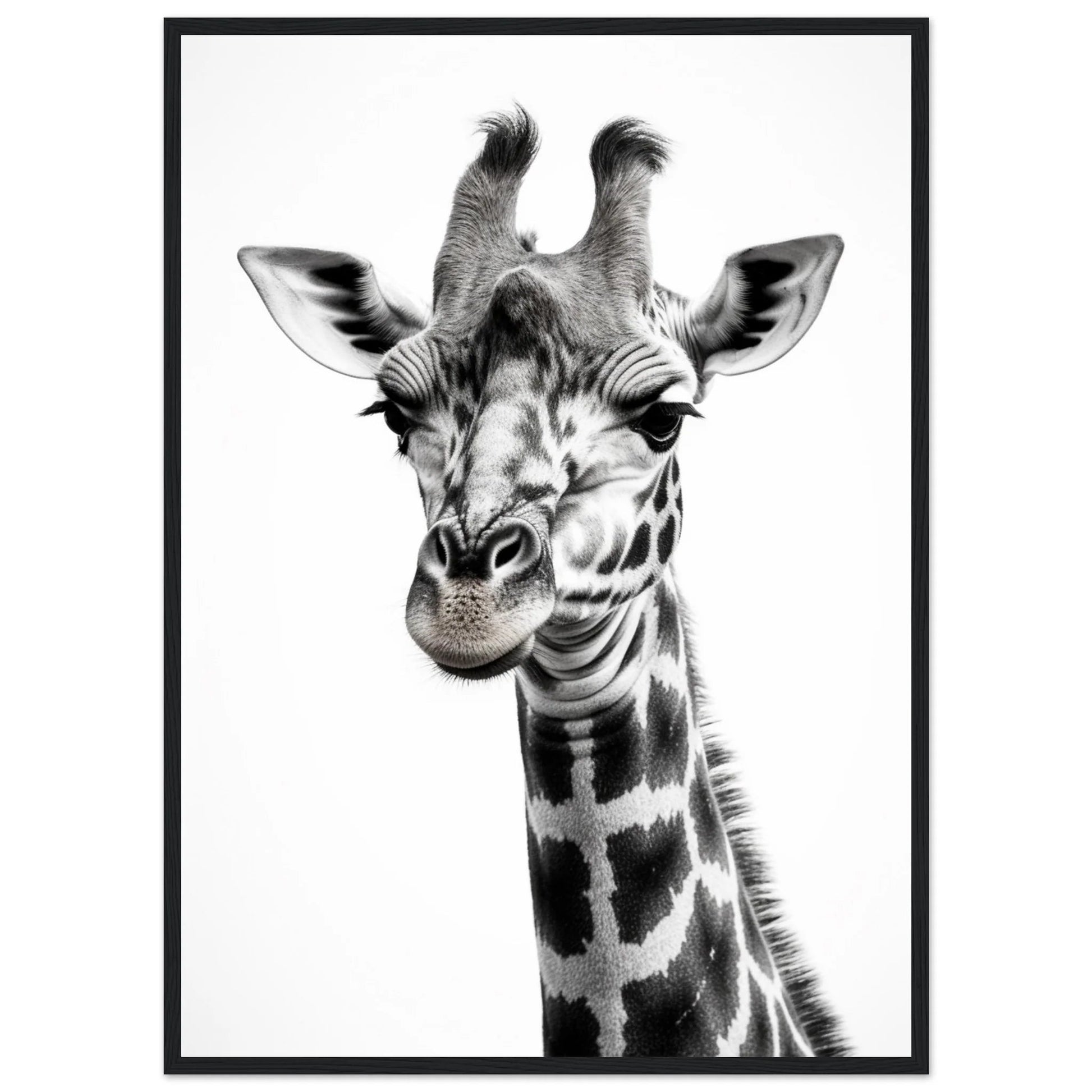 Giraffe Black and White Wall Art - Luxury Art Canvas