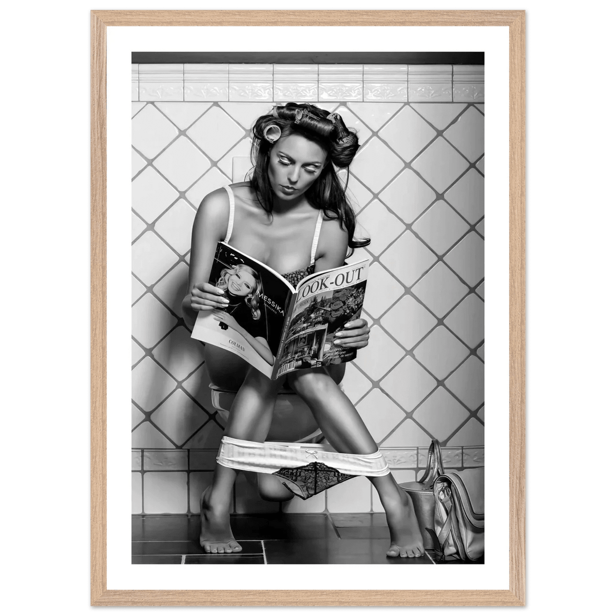 Girl in Bathroom Photography Wall Art - Luxury Art Canvas