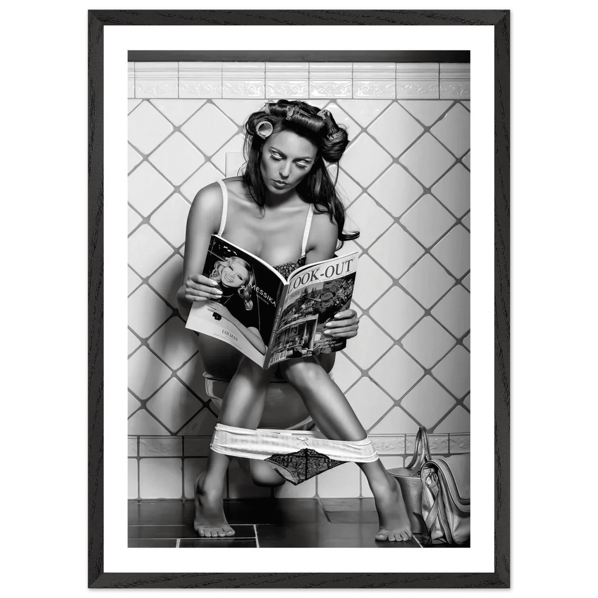 Girl in Bathroom Photography Wall Art - Luxury Art Canvas