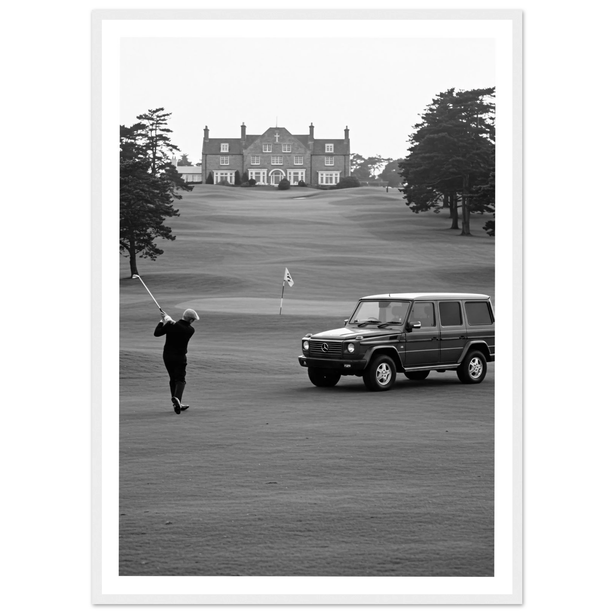 Golf Black and White Photography Wall Art - Luxury Art Canvas