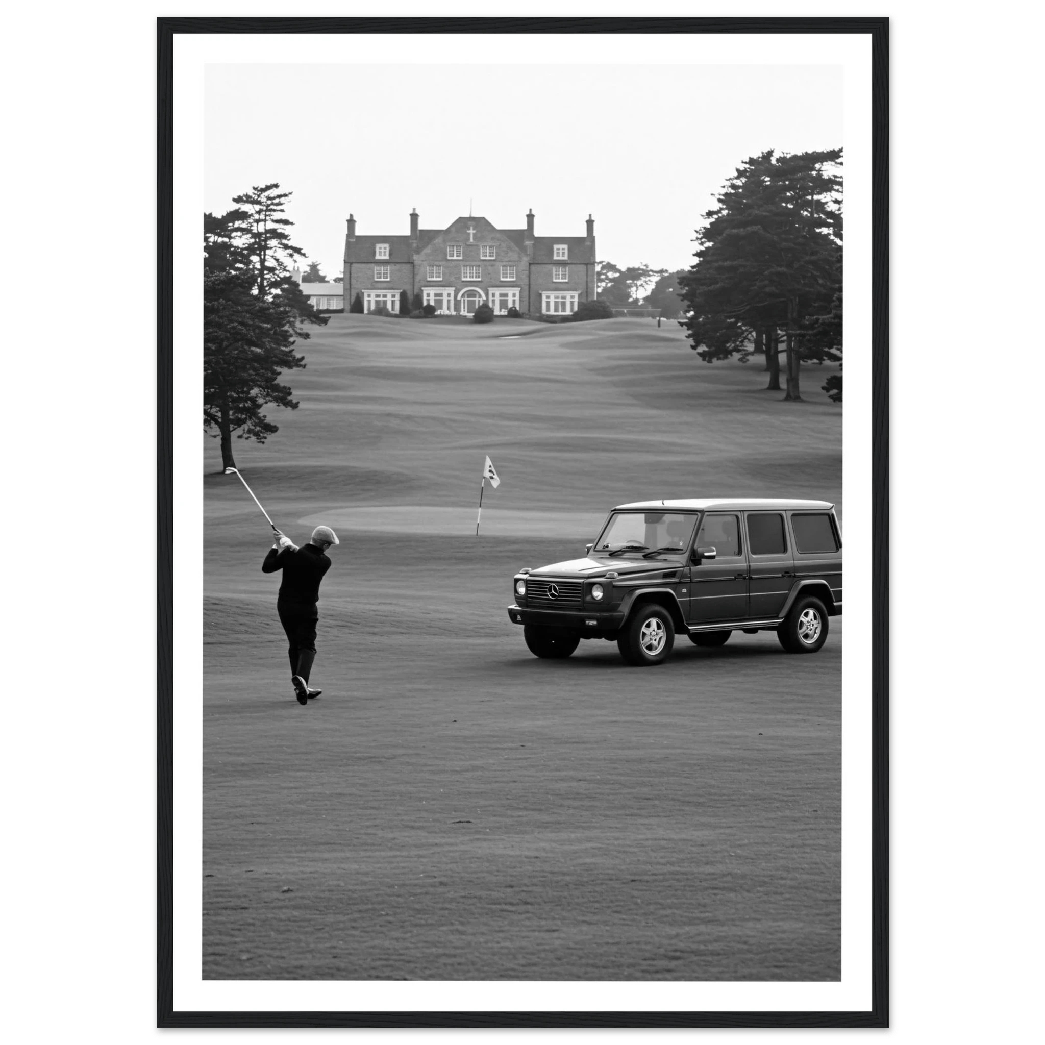 Golf Black and White Photography Wall Art - Luxury Art Canvas