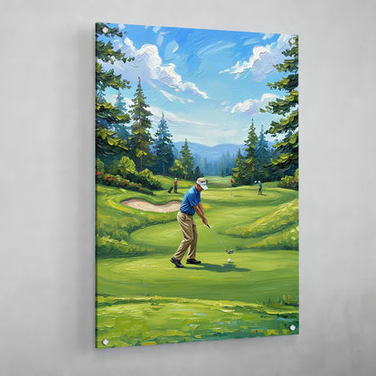 Golfer Art Wall - Luxury Art Canvas