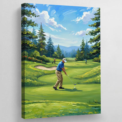 Golfer Art Wall - Luxury Art Canvas