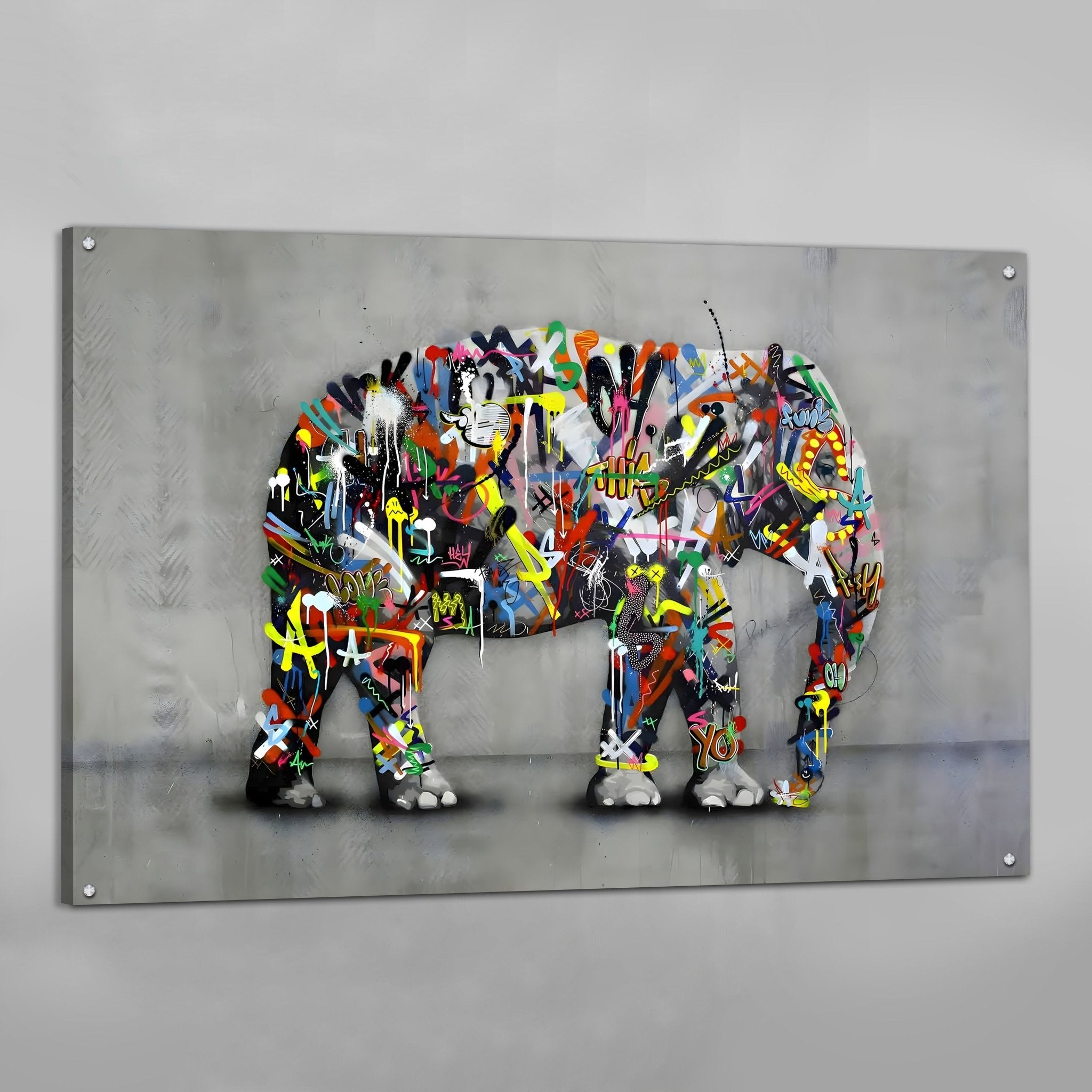 Graffiti Elephant Wall Art - Luxury Art Canvas