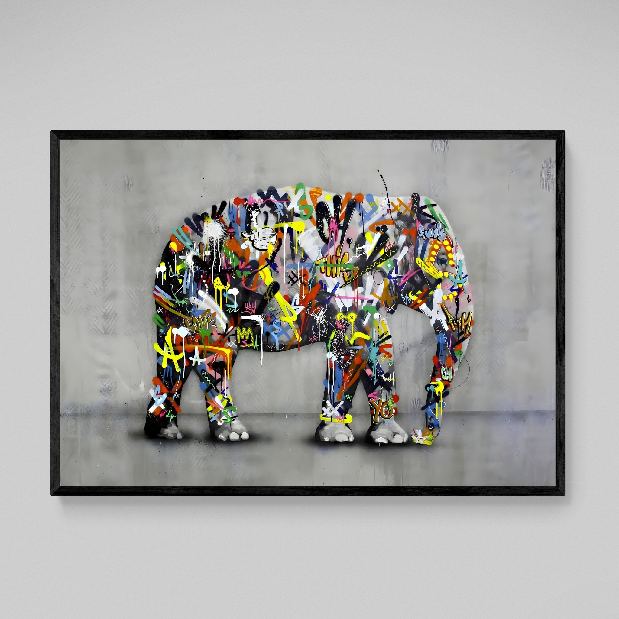 Graffiti Elephant Wall Art - Luxury Art Canvas