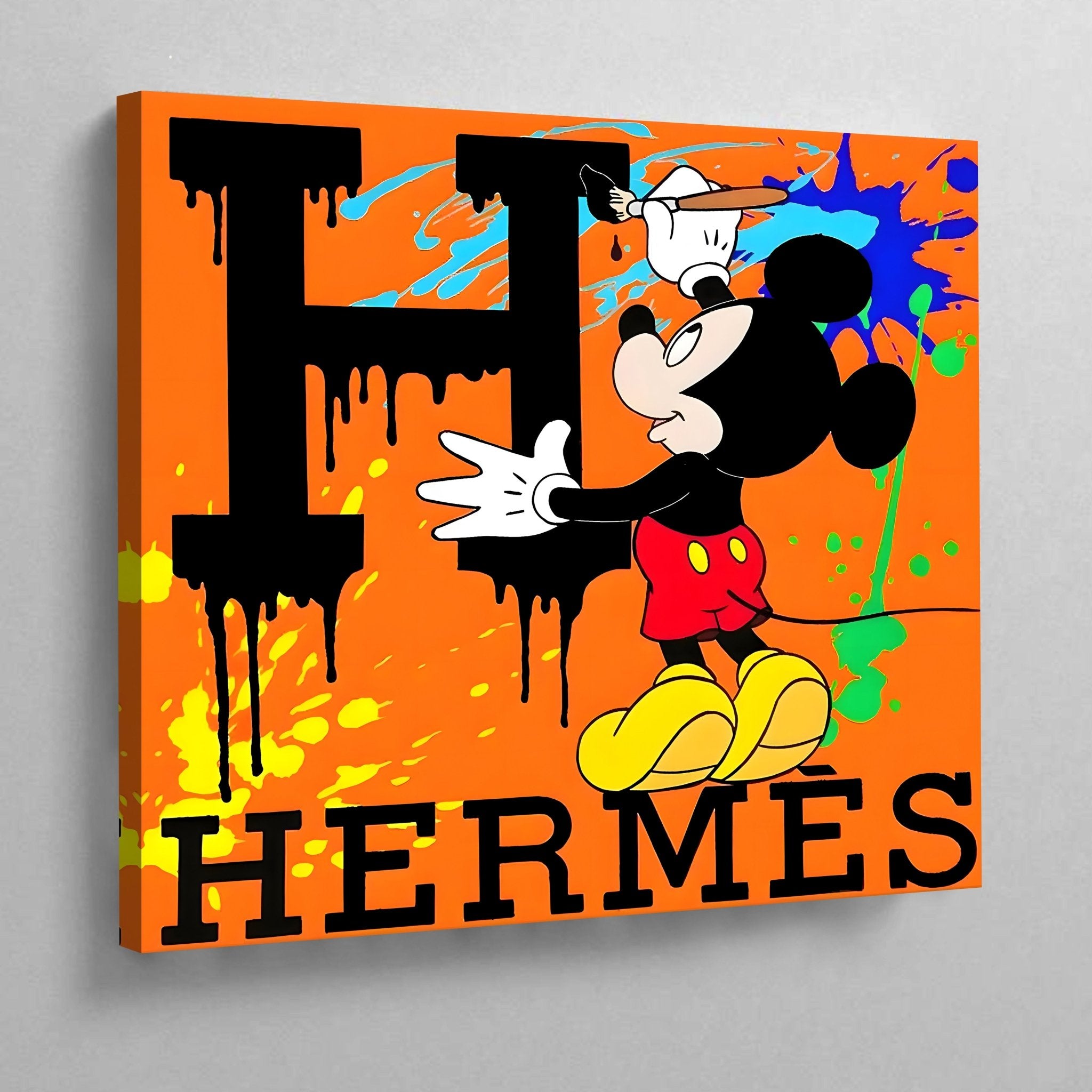 Graffiti Hermes Wall Art - Luxury Art Canvas