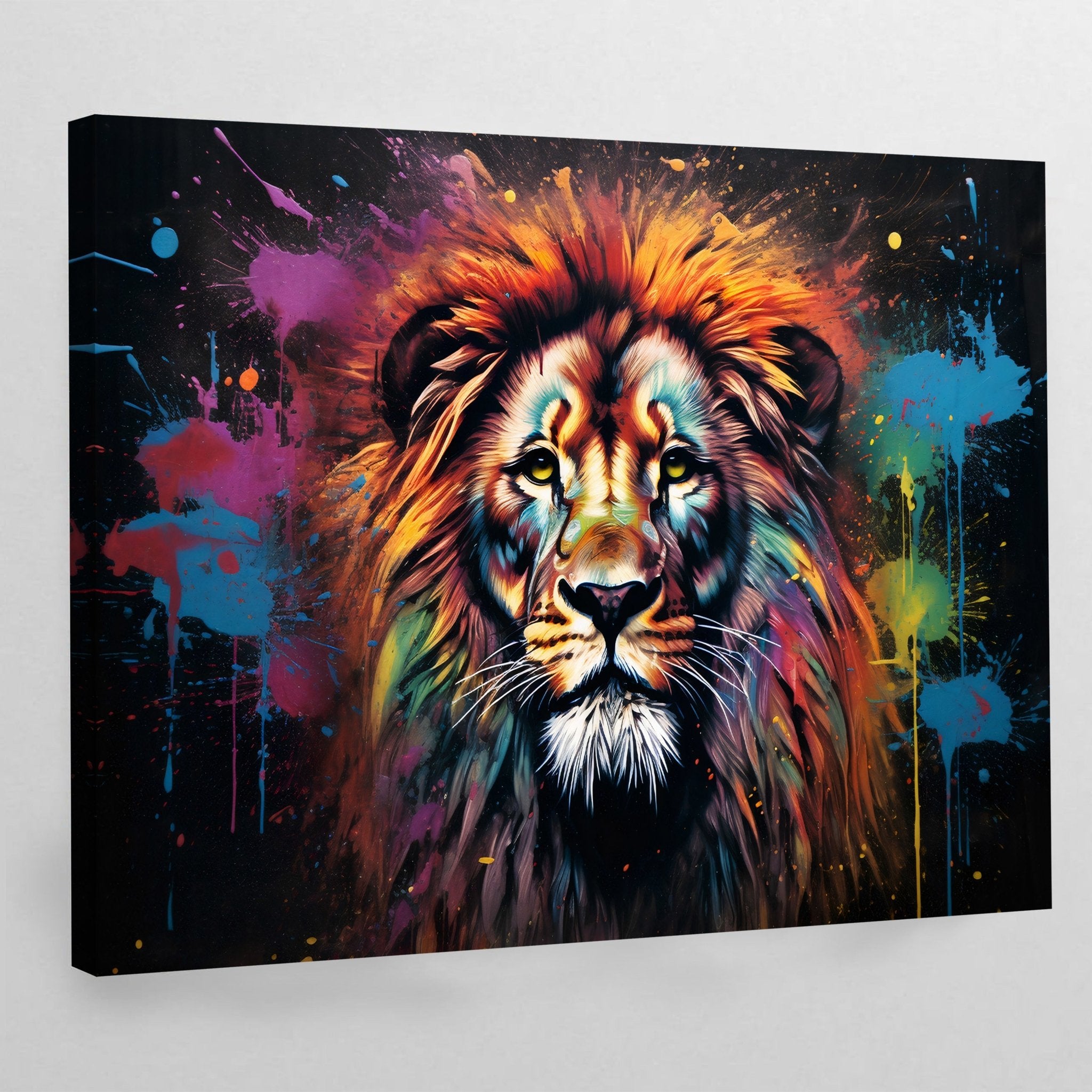 Graffiti Lion Canvas Wall Art - Luxury Art Canvas