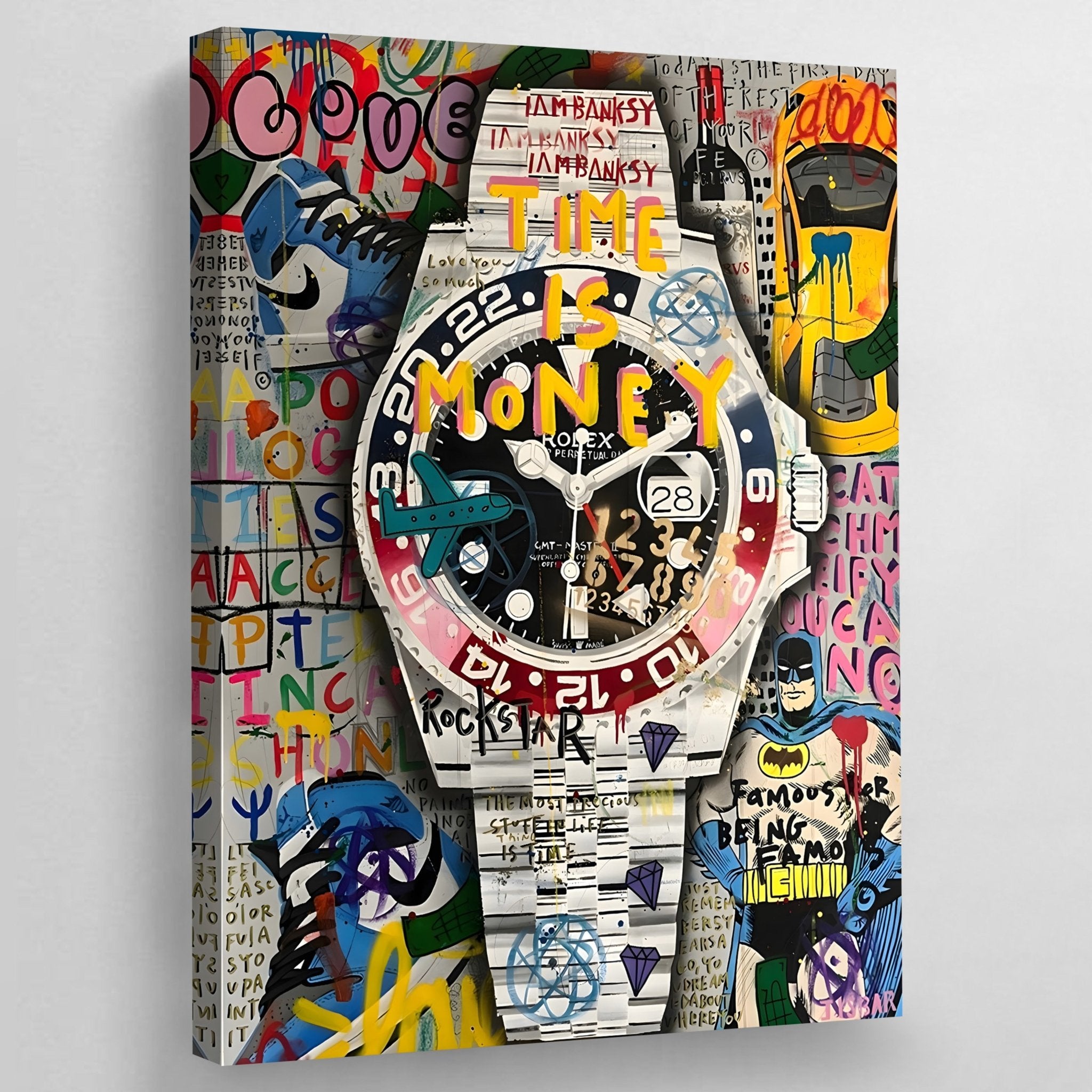 Graffiti Rolex Wall Art - Luxury Art Canvas