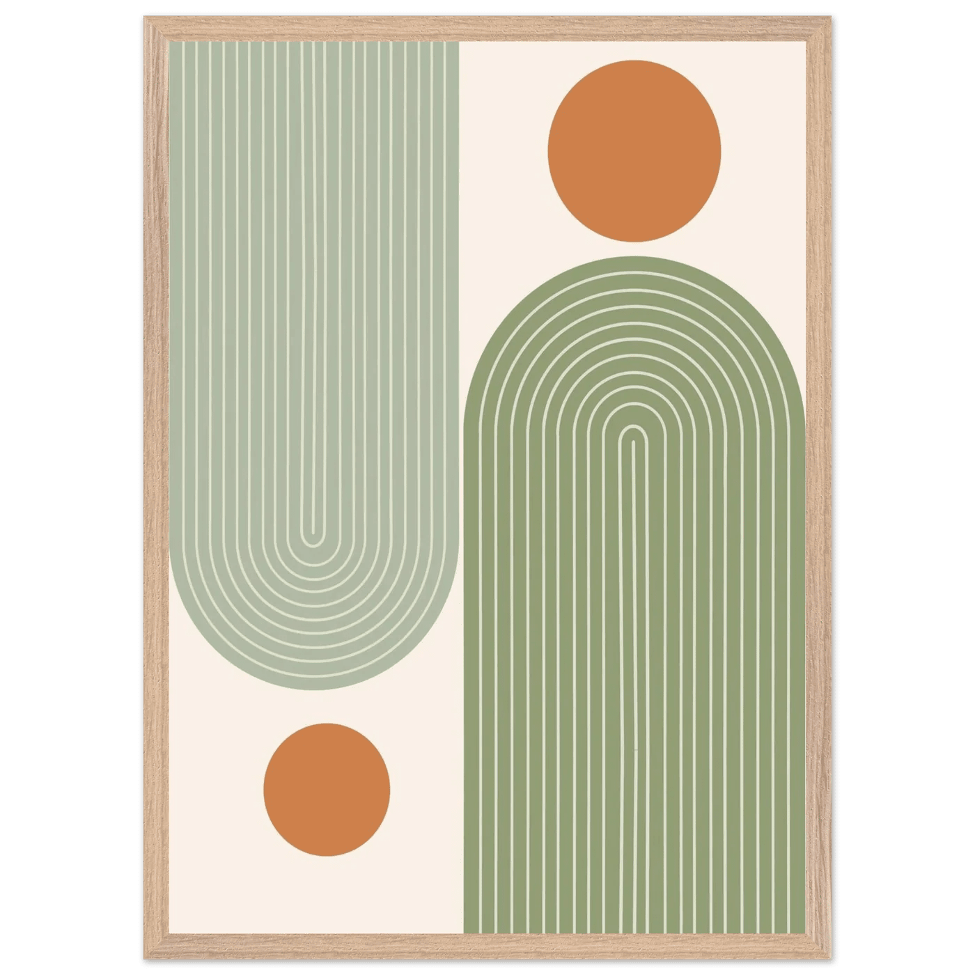 Green Arches Minimalist Wall Art - Luxury Art Canvas