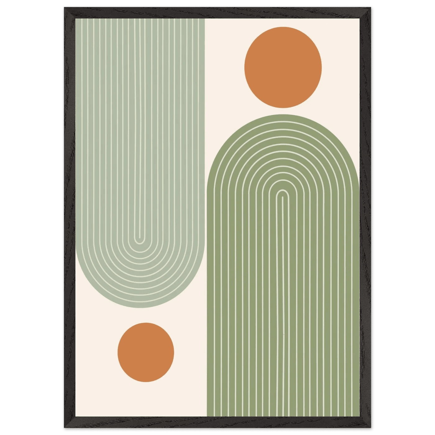 Green Arches Minimalist Wall Art - Luxury Art Canvas