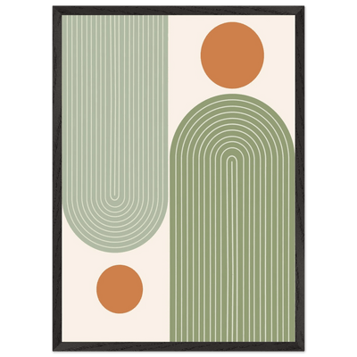 Green Arches Minimalist Wall Art - Luxury Art Canvas